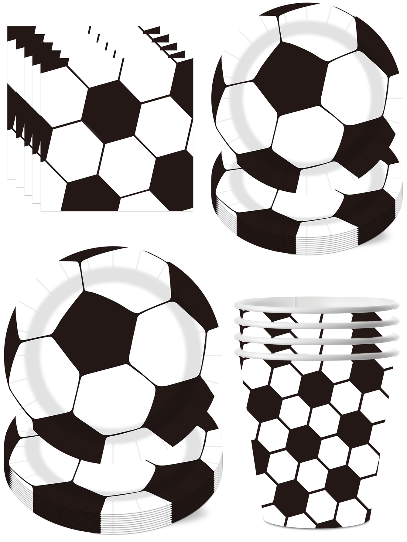 Outdoor Camping Dining Set - Festa a tema calcio, piatto piano,
